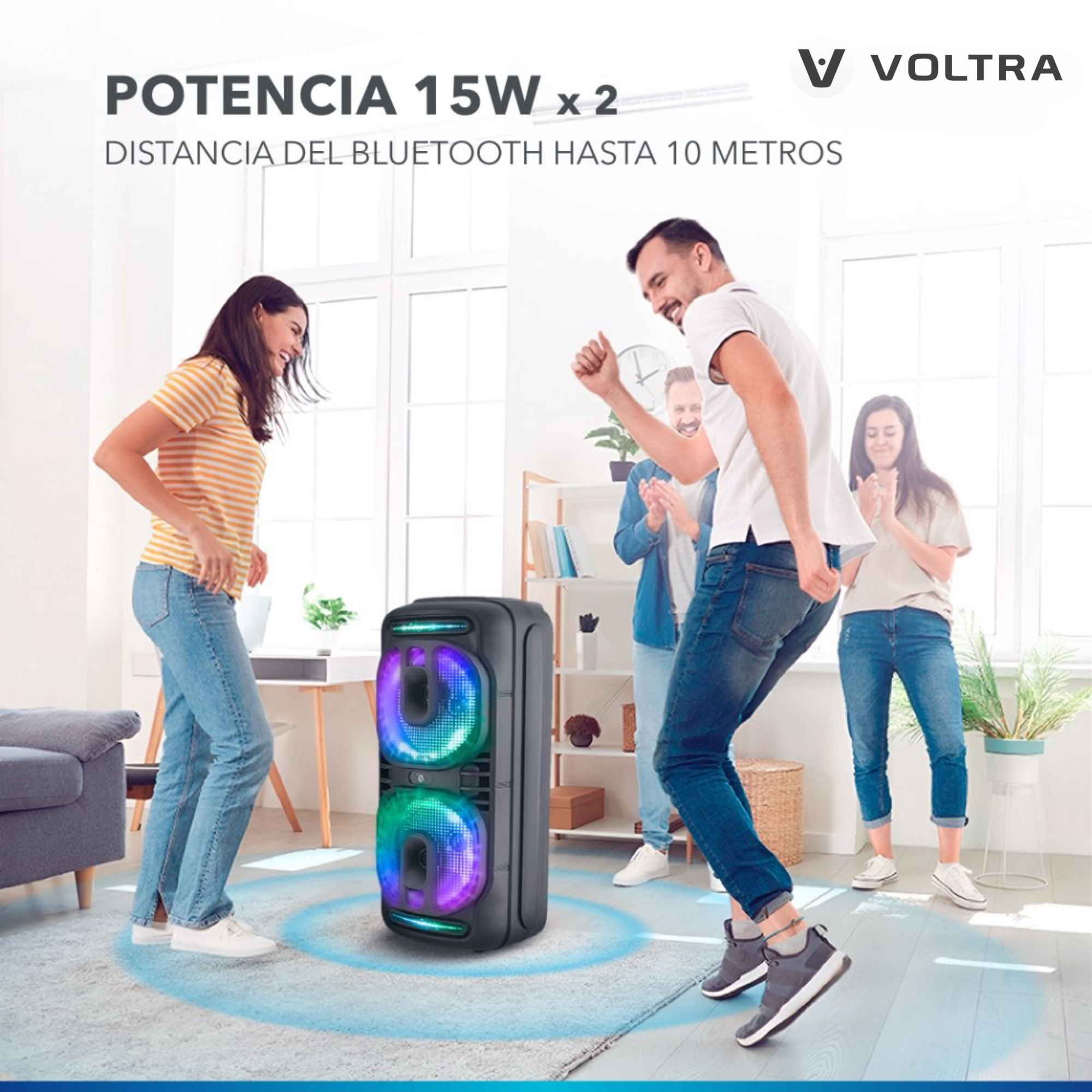 Parlante Portátil Bluetooth RGB Voltra - Imagen 2